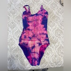 Pink and Purple Tie-Dye Swimsuit For Girl
